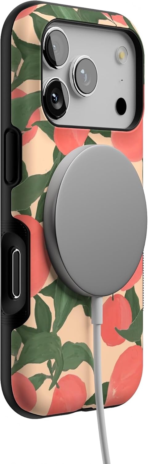 image:imageCasely iPhone 17 Pro Case Into the Wild Black Leopard Bold Protective Design MagSafe Compatible DesignFeeling Peachy Blush Vines
