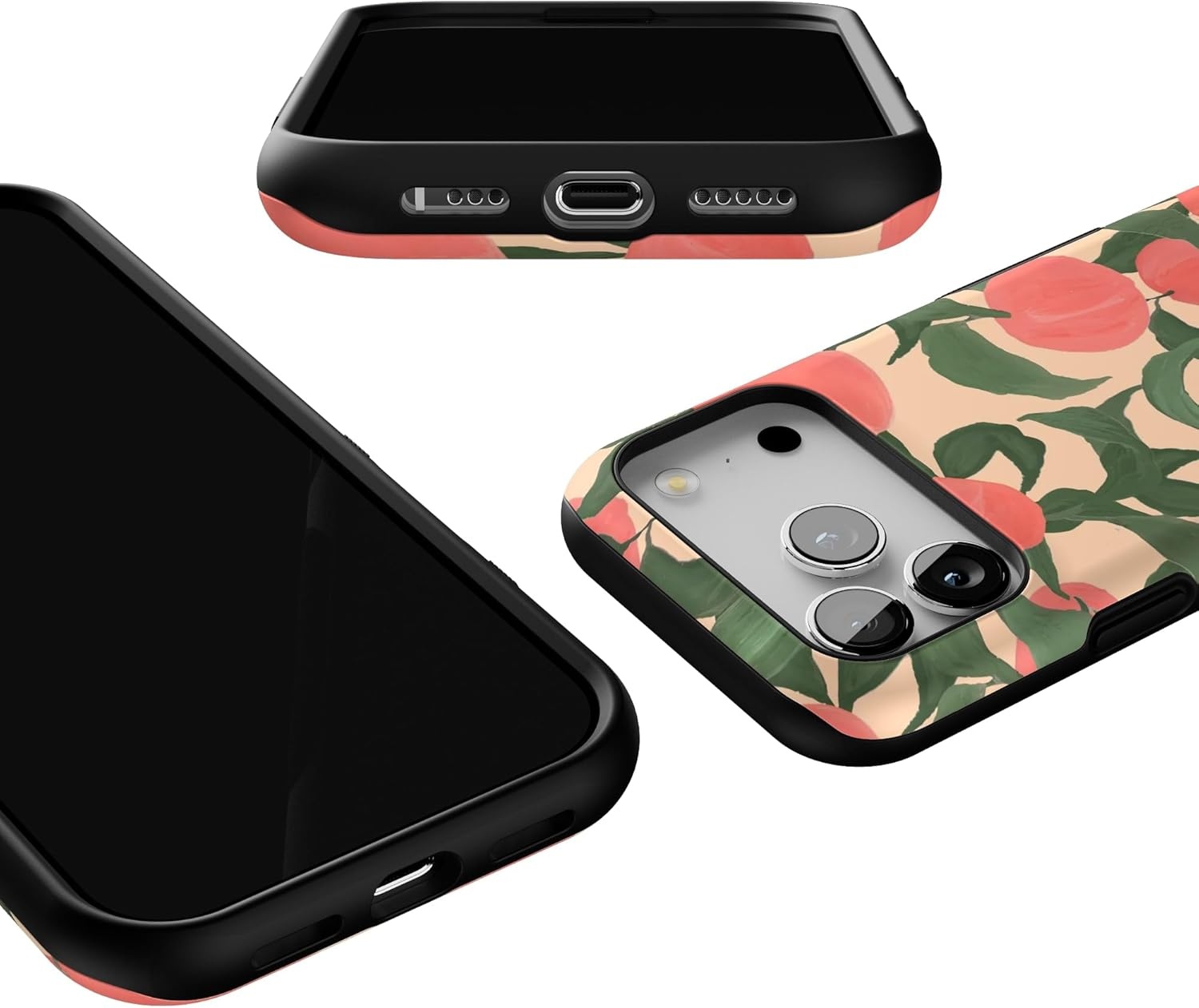 image:imageCasely iPhone 17 Pro Case Into the Wild Black Leopard Bold Protective Design MagSafe Compatible DesignFeeling Peachy Blush Vines