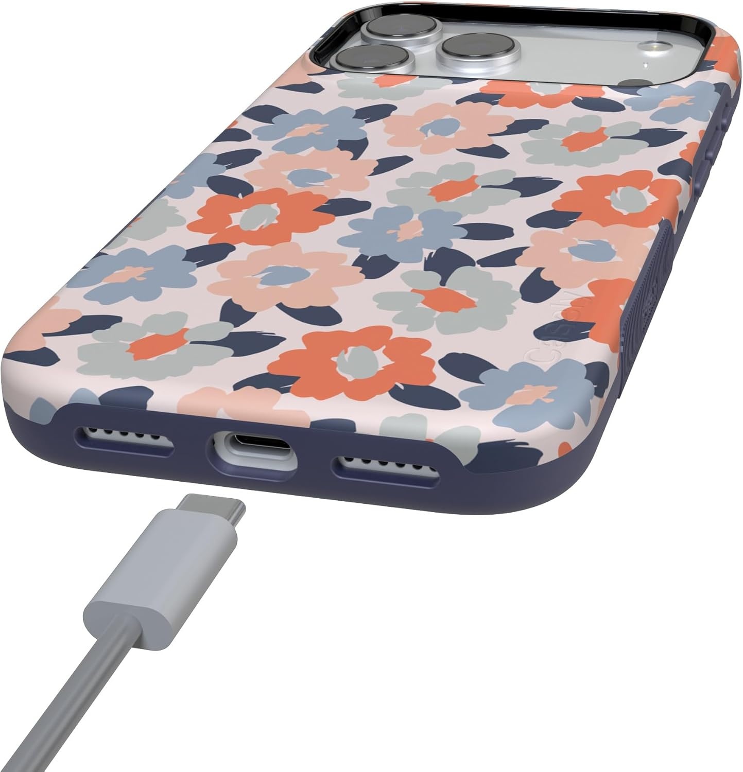 image:imageCasely iPhone 17 Pro Case Into the Wild Black Leopard Bold Protective Design MagSafe Compatible DesignField of Flowers Pastel Floral