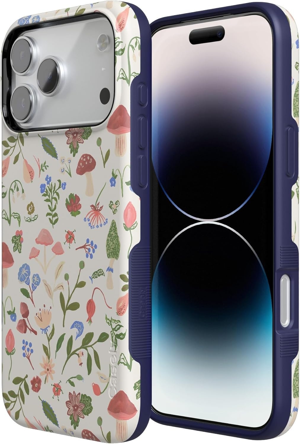 image:imageCasely iPhone 17 Pro Case Into the Wild Black Leopard Bold Protective Design MagSafe Compatible DesignGarden Party Mushroom Floral