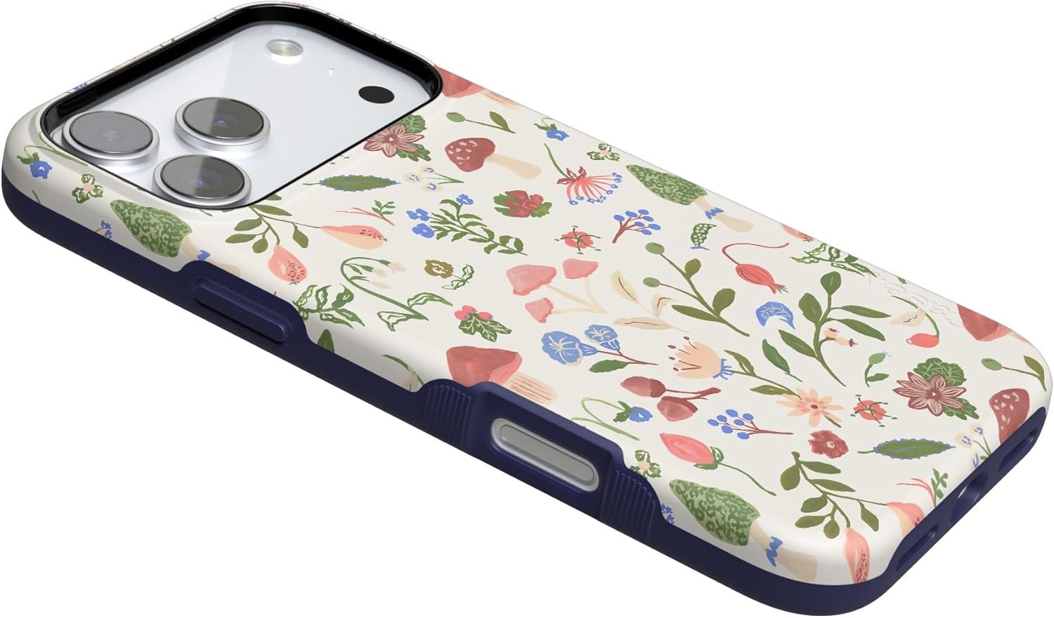 image:imageCasely iPhone 17 Pro Case Into the Wild Black Leopard Bold Protective Design MagSafe Compatible DesignGarden Party Mushroom Floral