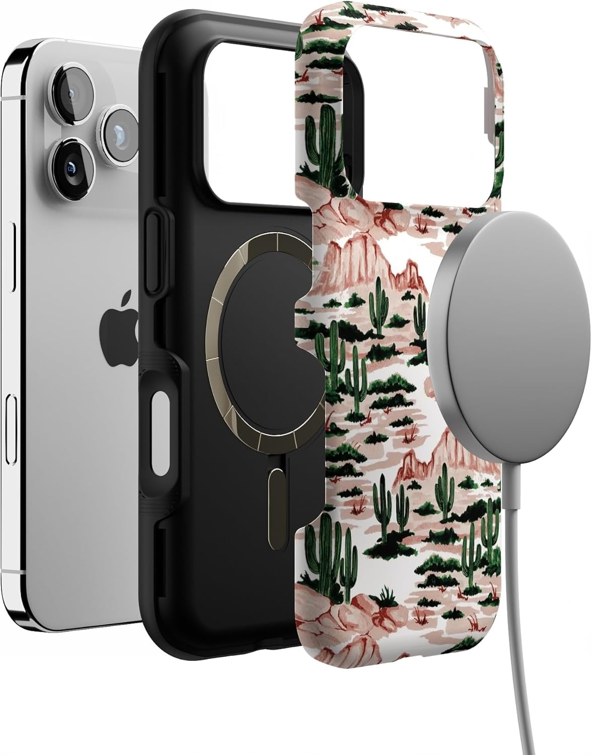 image:imageCasely iPhone 17 Pro Case Into the Wild Black Leopard Bold Protective Design MagSafe Compatible DesignGold Rush Desert