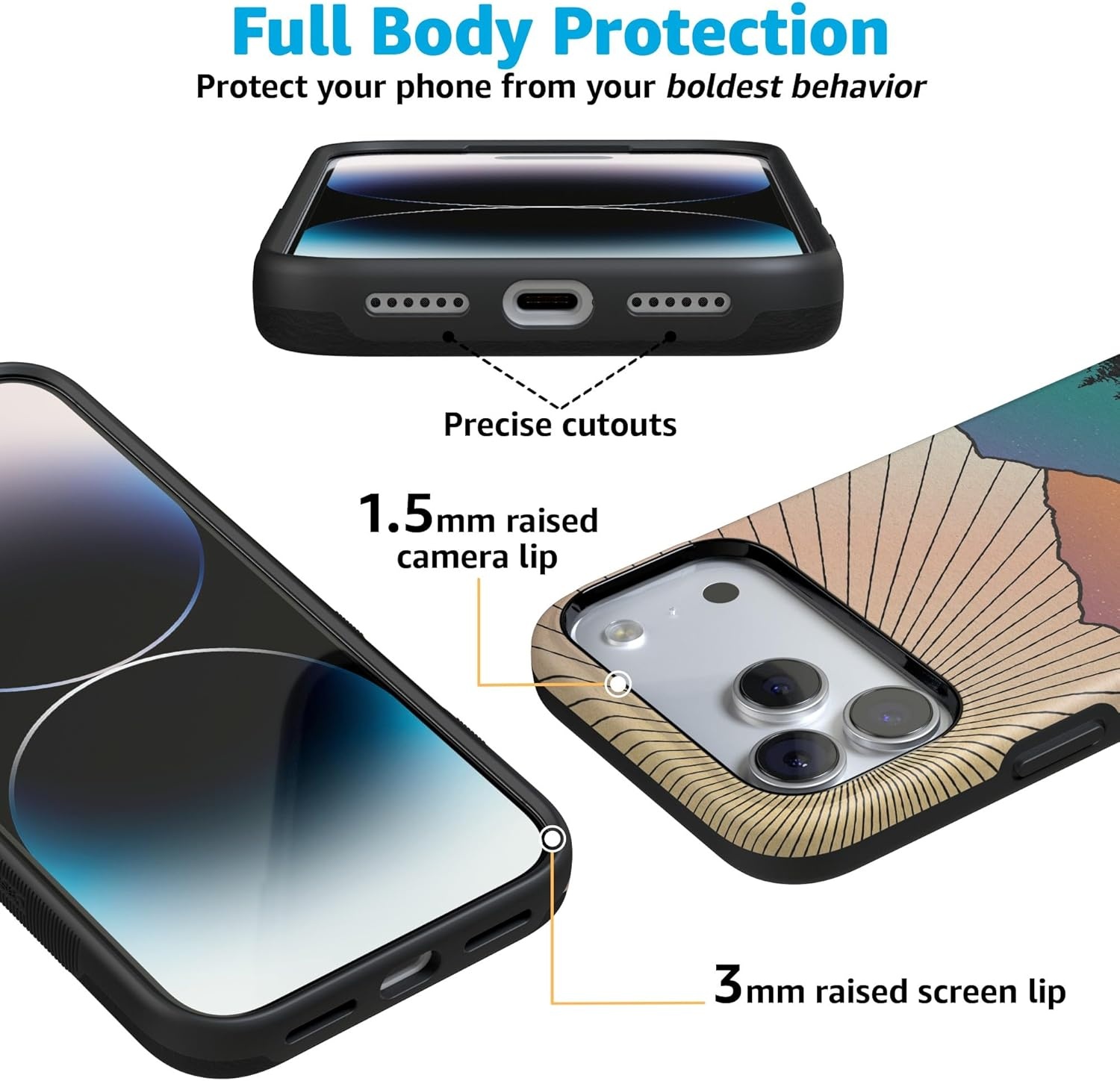 image:imageCasely iPhone 17 Pro Case Into the Wild Black Leopard Bold Protective Design MagSafe Compatible DesignGolden Hour Mountain Sunset