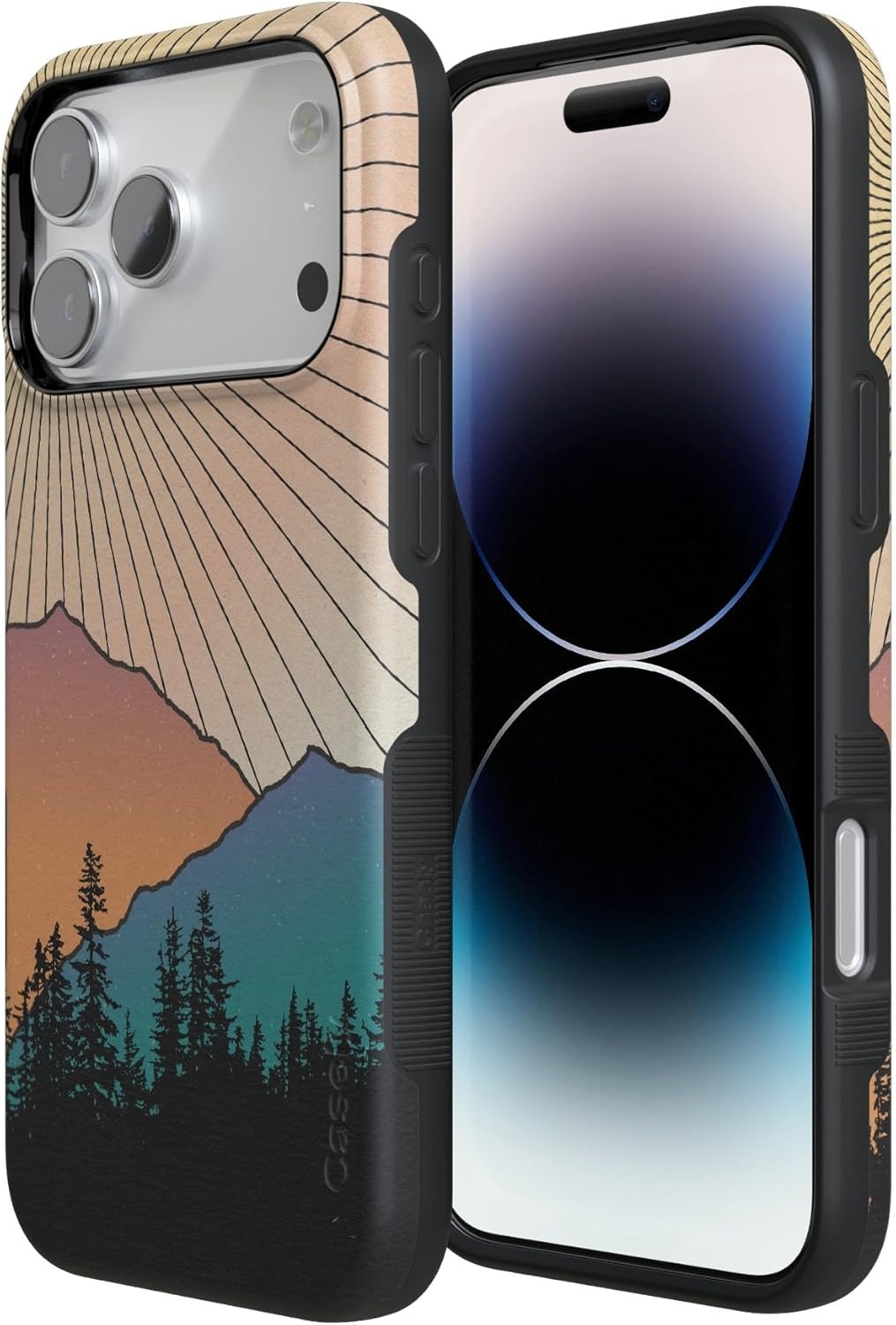 image:imageCasely iPhone 17 Pro Case Into the Wild Black Leopard Bold Protective Design MagSafe Compatible DesignGolden Hour Mountain Sunset