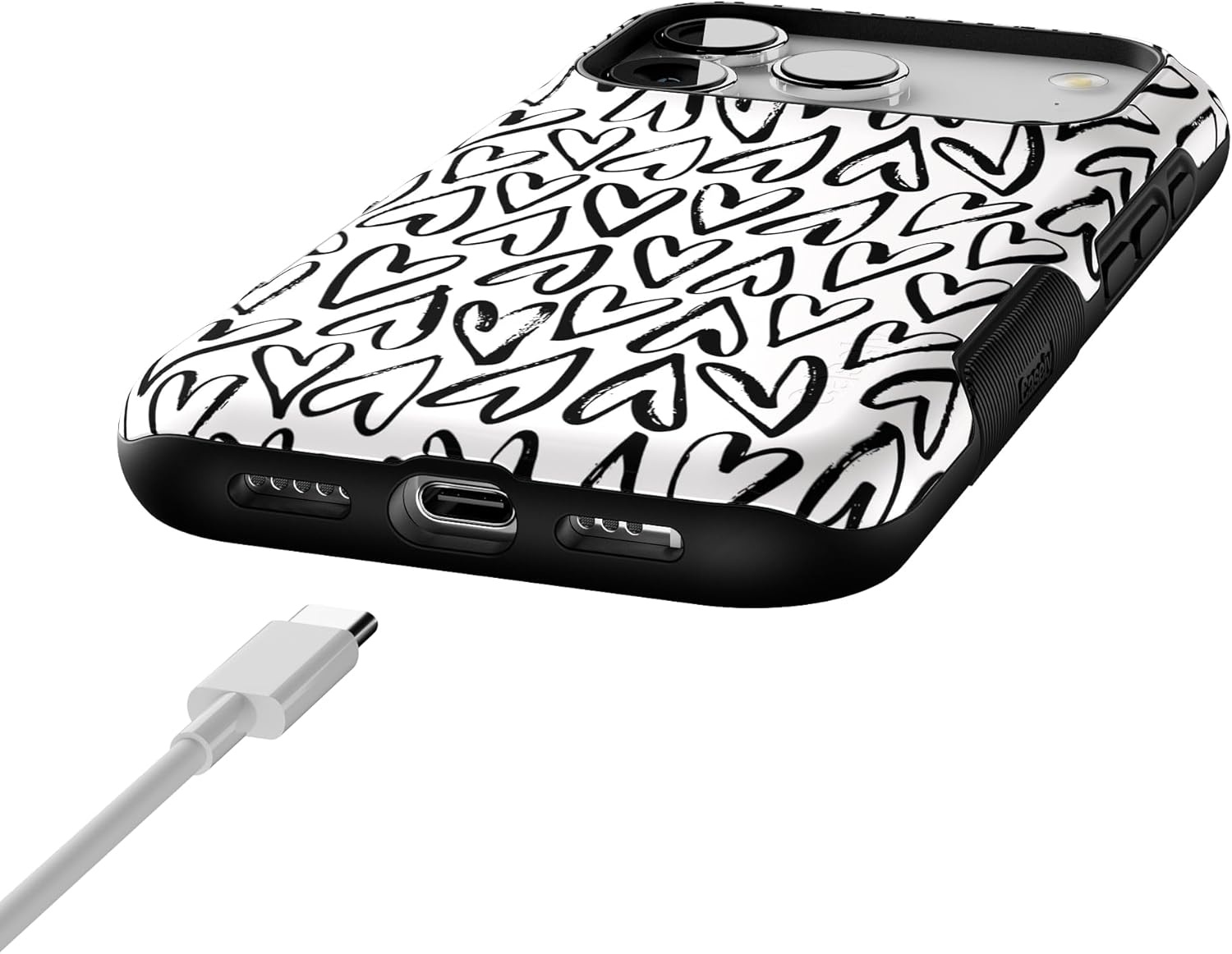 image:imageCasely iPhone 17 Pro Case Into the Wild Black Leopard Bold Protective Design MagSafe Compatible DesignHeart Throb Endless Hearts