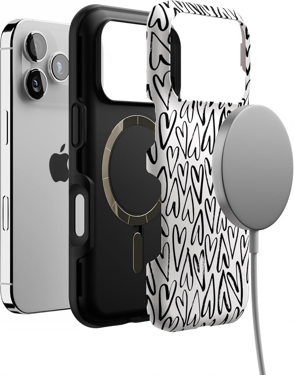 image:imageCasely iPhone 17 Pro Case Into the Wild Black Leopard Bold Protective Design MagSafe Compatible DesignHeart Throb Endless Hearts