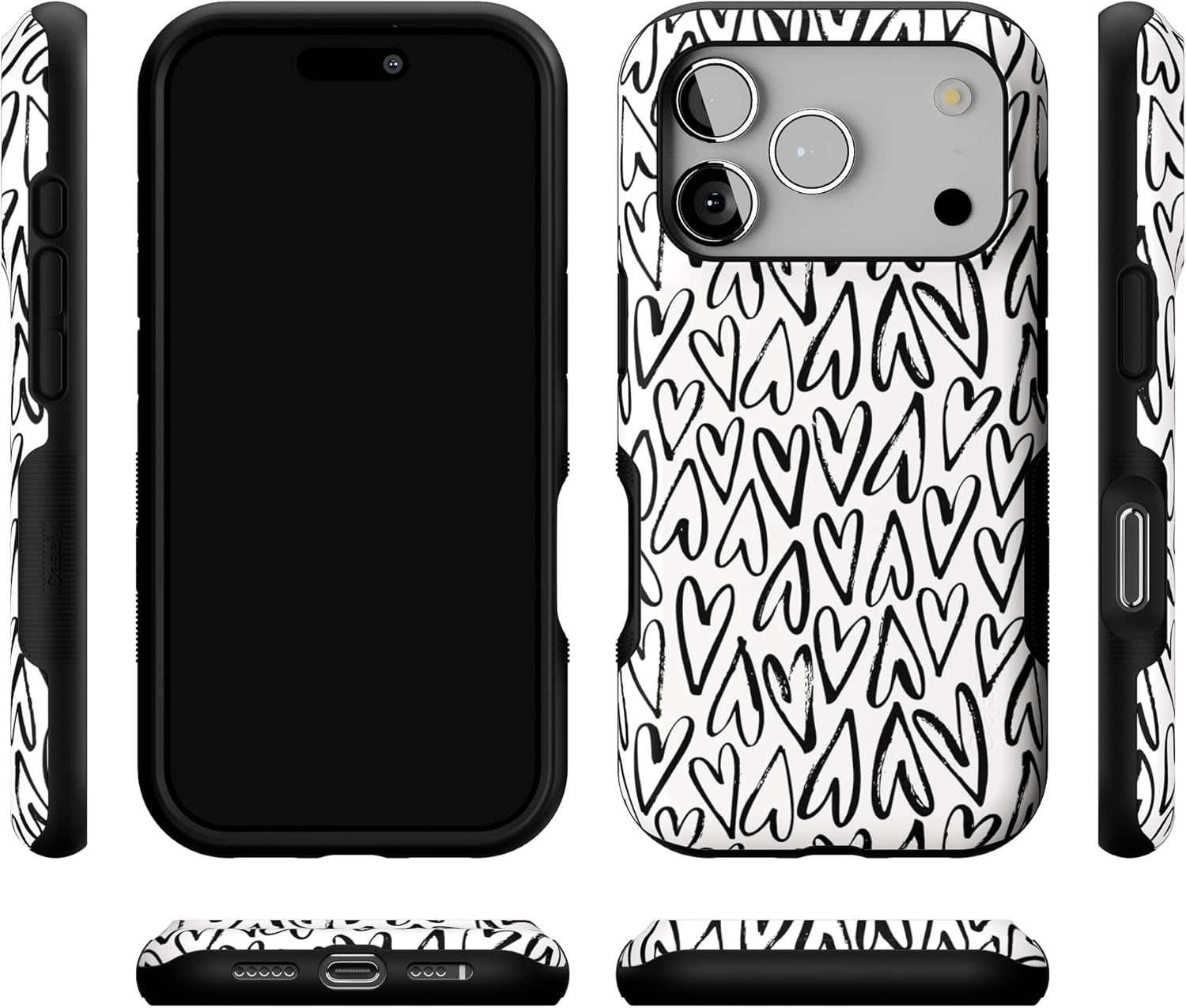 image:imageCasely iPhone 17 Pro Case Into the Wild Black Leopard Bold Protective Design MagSafe Compatible DesignHeart Throb Endless Hearts