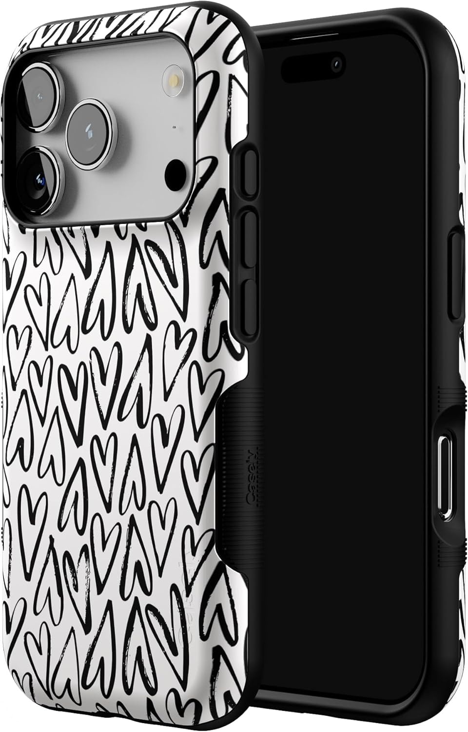 image:imageCasely iPhone 17 Pro Case Into the Wild Black Leopard Bold Protective Design MagSafe Compatible DesignHeart Throb Endless Hearts