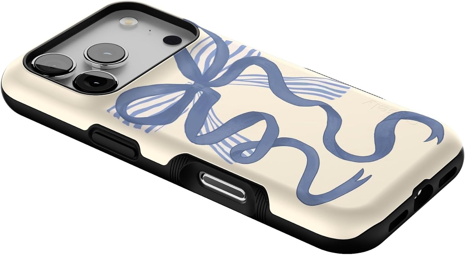 image:imageCasely iPhone 17 Pro Case Into the Wild Black Leopard Bold Protective Design MagSafe Compatible DesignHeartstrings Blue Bow