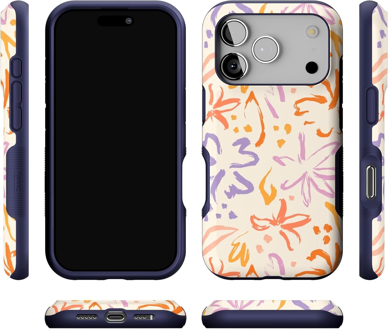 image:imageCasely iPhone 17 Pro Case Into the Wild Black Leopard Bold Protective Design MagSafe Compatible DesignHibiscus Blooms Hawaiian Floral