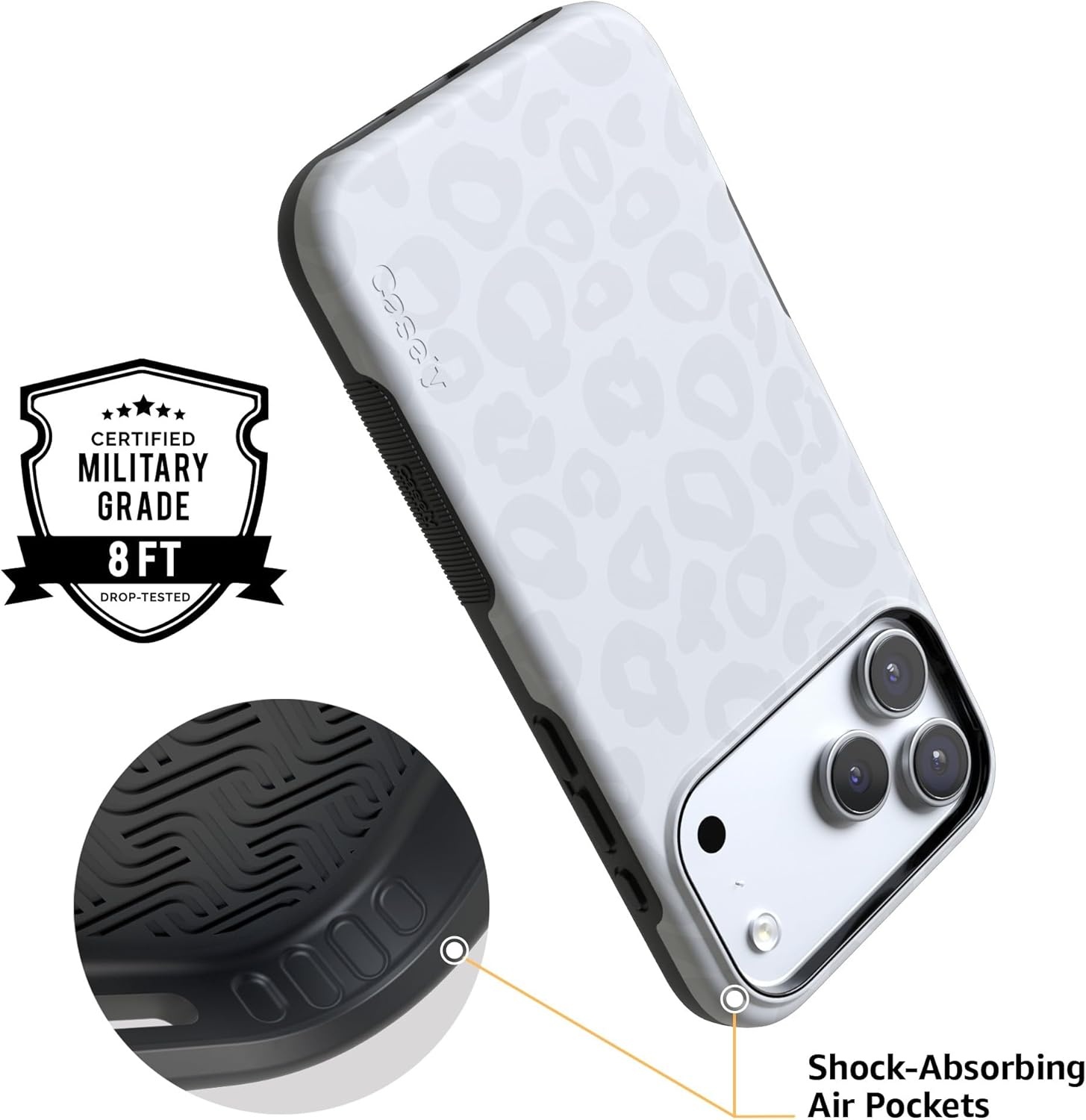 image:imageCasely iPhone 17 Pro Case Into the Wild Black Leopard Bold Protective Design MagSafe Compatible DesignInto the Wild White Snow Leopard
