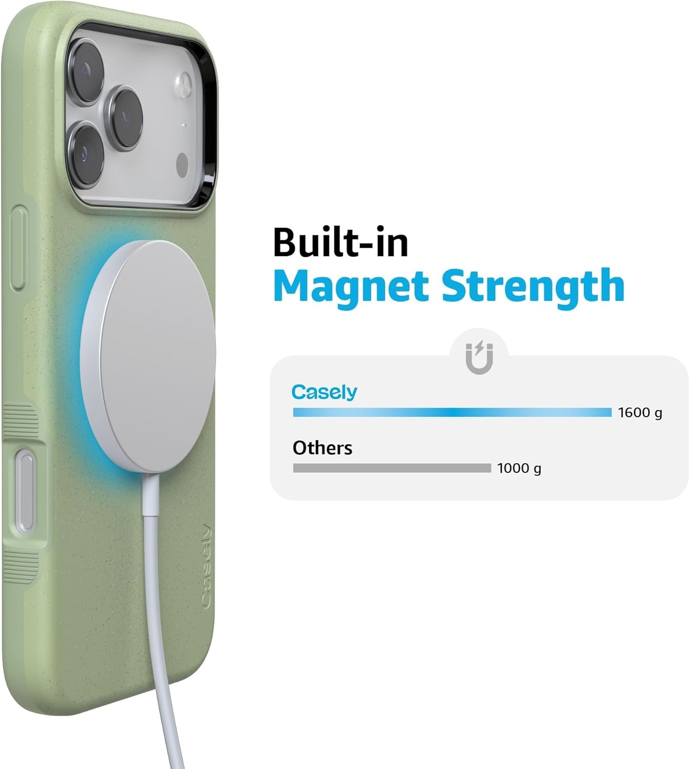image:imageCasely iPhone 17 Pro Case Into the Wild Black Leopard Bold Protective Design MagSafe Compatible DesignKiwi Kiss Matcha Green Shimmer