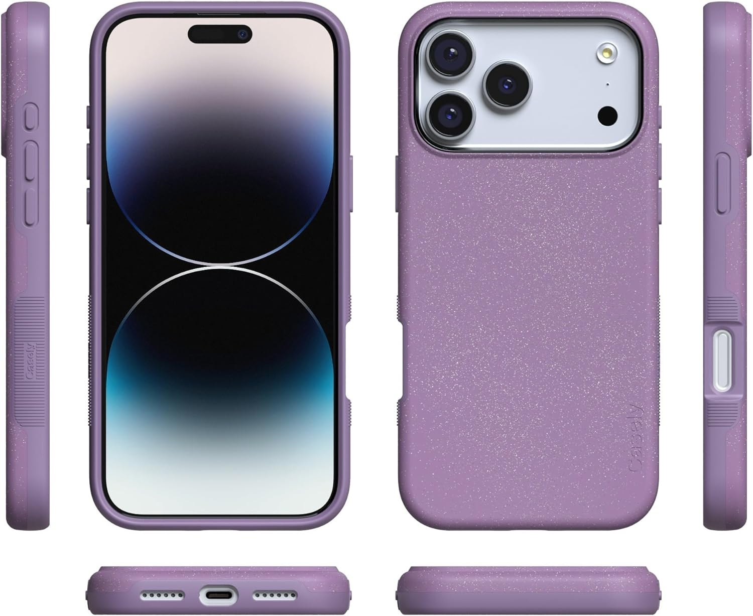 image:imageCasely iPhone 17 Pro Case Into the Wild Black Leopard Bold Protective Design MagSafe Compatible DesignLavender Waves Purple Shimmer
