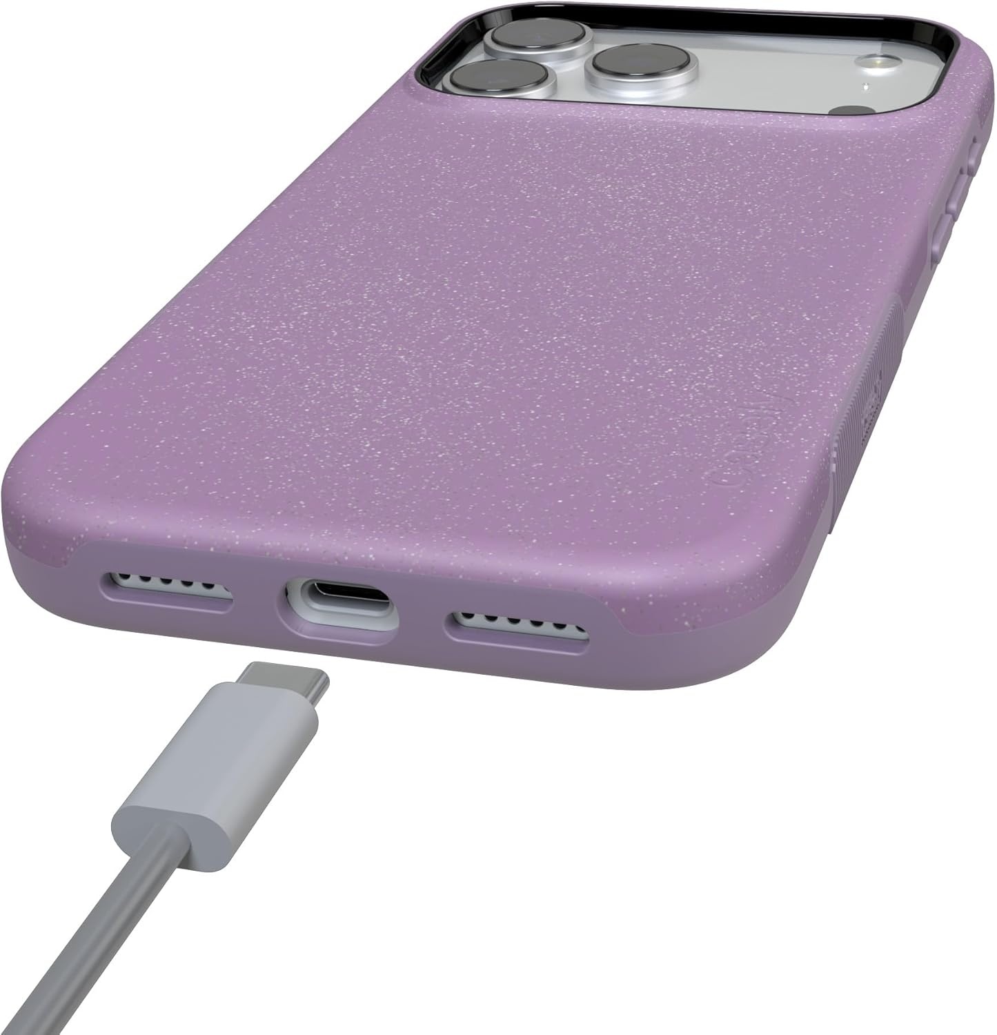 image:imageCasely iPhone 17 Pro Case Into the Wild Black Leopard Bold Protective Design MagSafe Compatible DesignLavender Waves Purple Shimmer