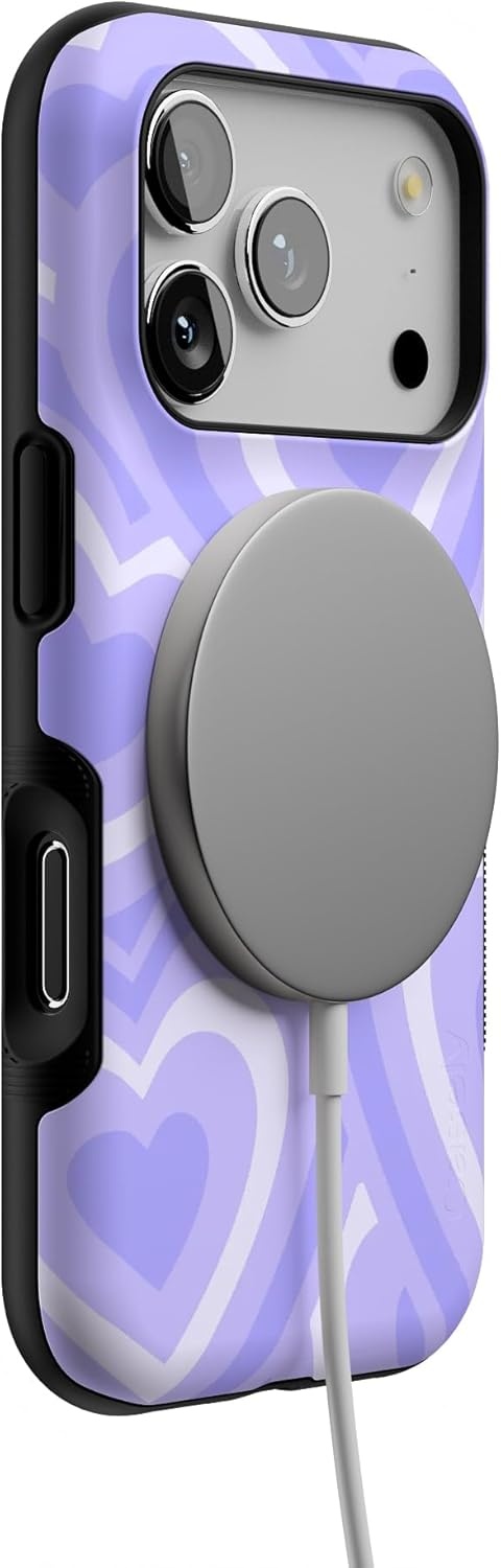 image:imageCasely iPhone 17 Pro Case Into the Wild Black Leopard Bold Protective Design MagSafe Compatible DesignLove Song Lavender Heart