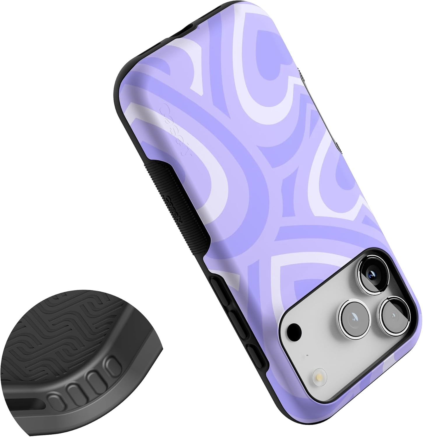 image:imageCasely iPhone 17 Pro Case Into the Wild Black Leopard Bold Protective Design MagSafe Compatible DesignLove Song Lavender Heart