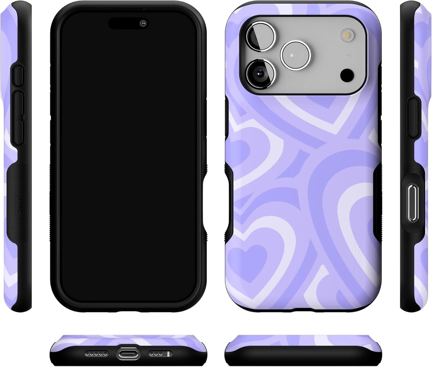 image:imageCasely iPhone 17 Pro Case Into the Wild Black Leopard Bold Protective Design MagSafe Compatible DesignLove Song Lavender Heart