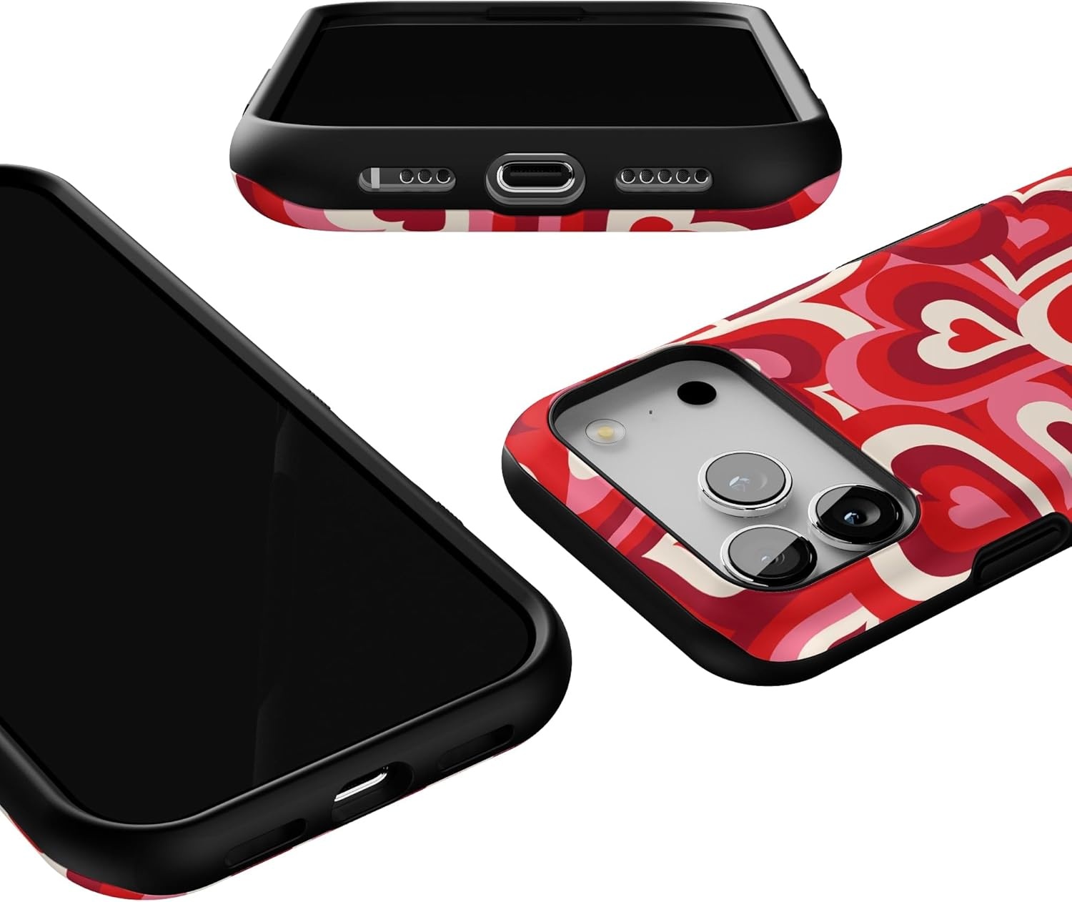 image:imageCasely iPhone 17 Pro Case Into the Wild Black Leopard Bold Protective Design MagSafe Compatible DesignLove Song Remix Ombre Hearts