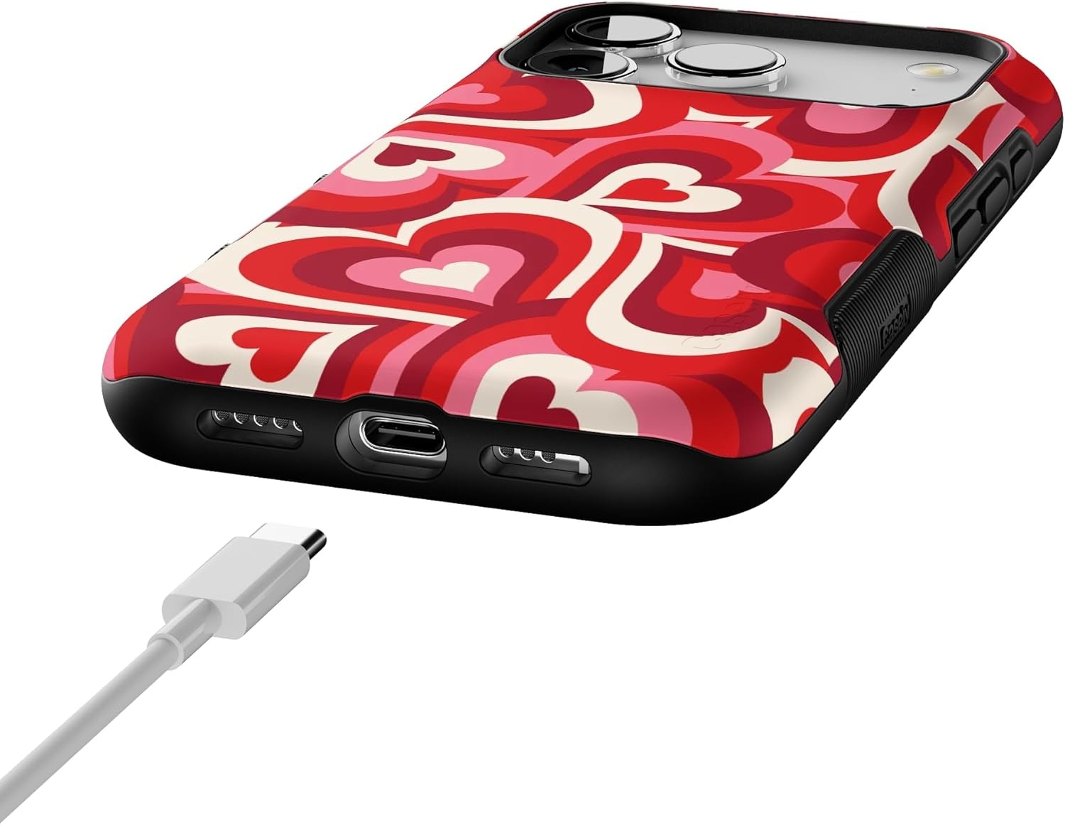 image:imageCasely iPhone 17 Pro Case Into the Wild Black Leopard Bold Protective Design MagSafe Compatible DesignLove Song Remix Ombre Hearts