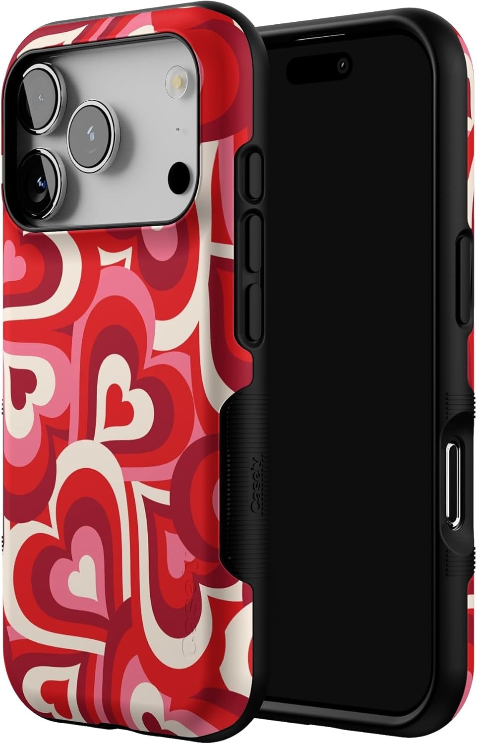image:imageCasely iPhone 17 Pro Case Into the Wild Black Leopard Bold Protective Design MagSafe Compatible DesignLove Song Remix Ombre Hearts