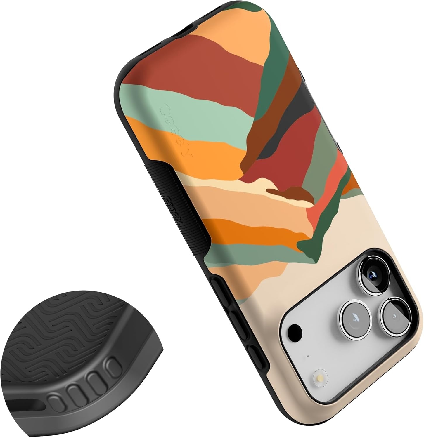 image:imageCasely iPhone 17 Pro Case Into the Wild Black Leopard Bold Protective Design MagSafe Compatible DesignMagic Mountain Colorblock