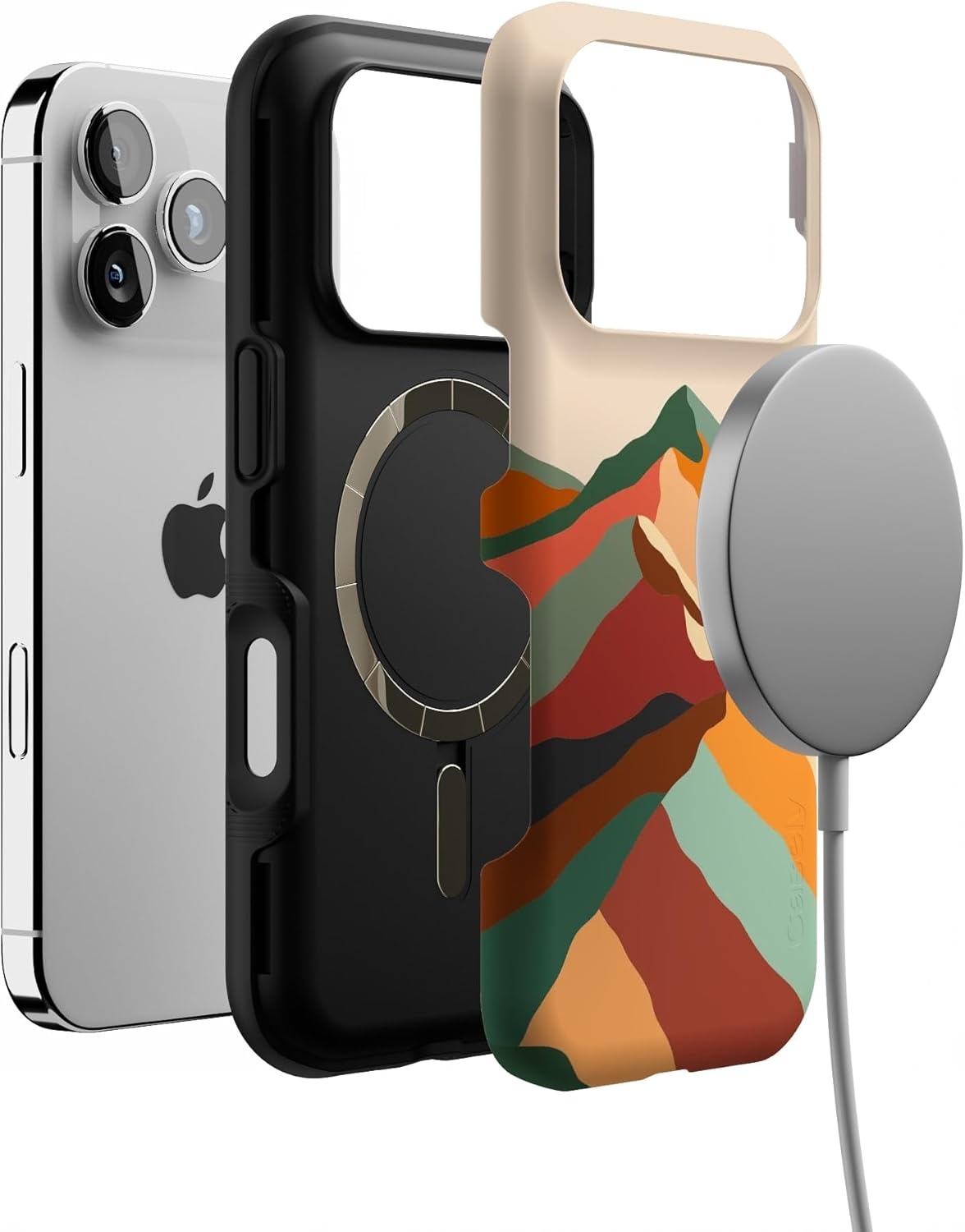 image:imageCasely iPhone 17 Pro Case Into the Wild Black Leopard Bold Protective Design MagSafe Compatible DesignMagic Mountain Colorblock