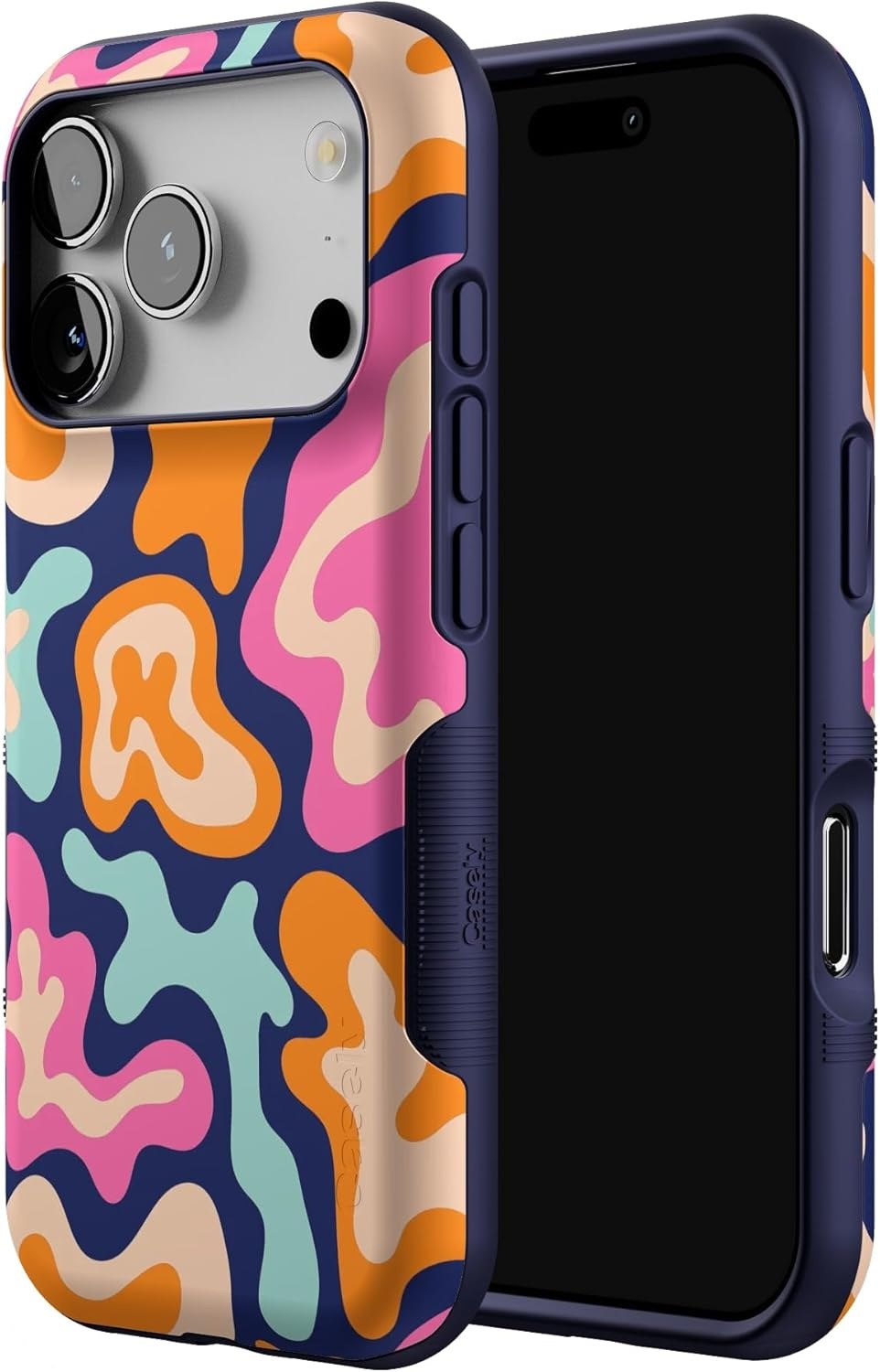 image:imageCasely iPhone 17 Pro Case Into the Wild Black Leopard Bold Protective Design MagSafe Compatible DesignMidnight Color Splash Abstract Retro