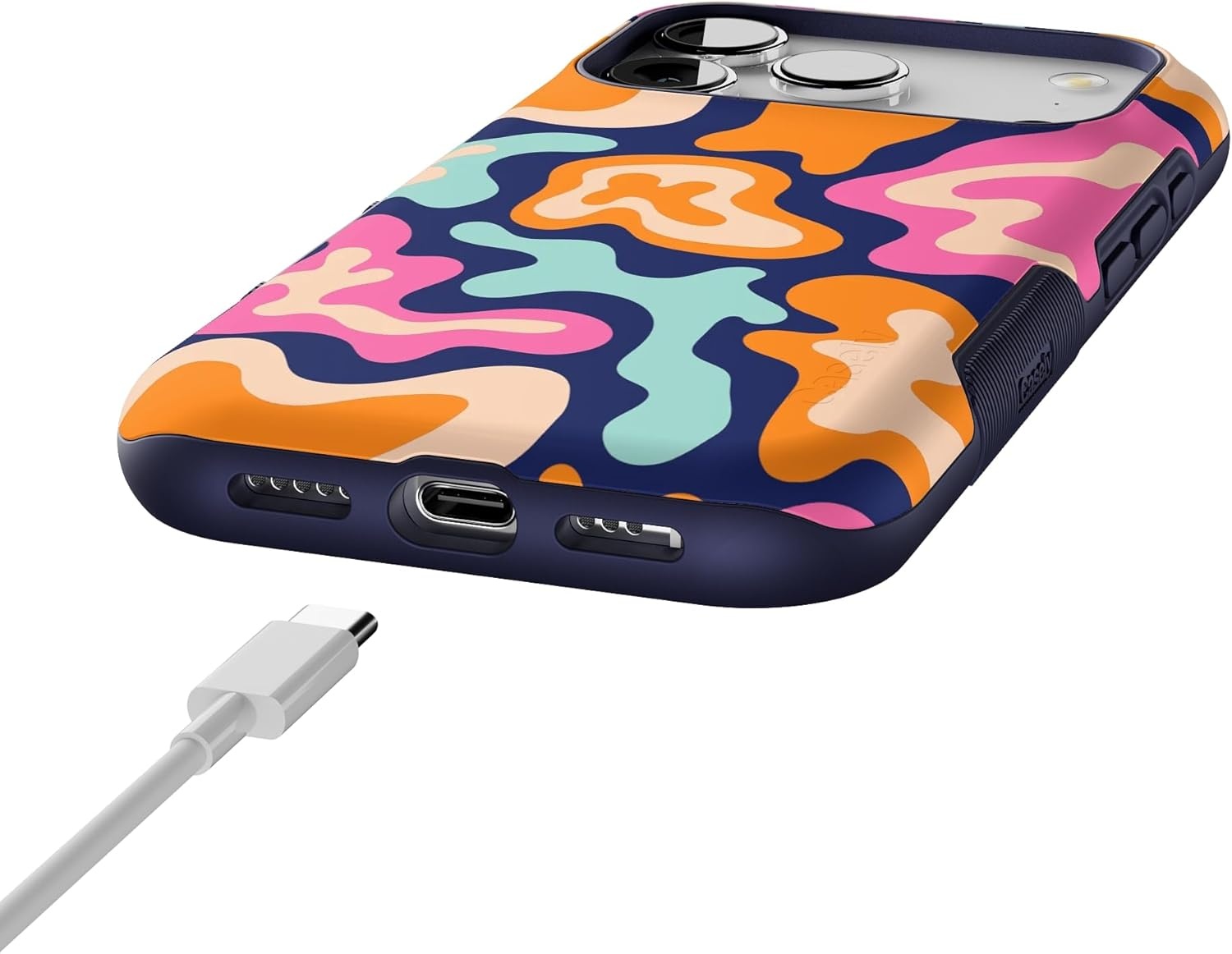 image:imageCasely iPhone 17 Pro Case Into the Wild Black Leopard Bold Protective Design MagSafe Compatible DesignMidnight Color Splash Abstract Retro