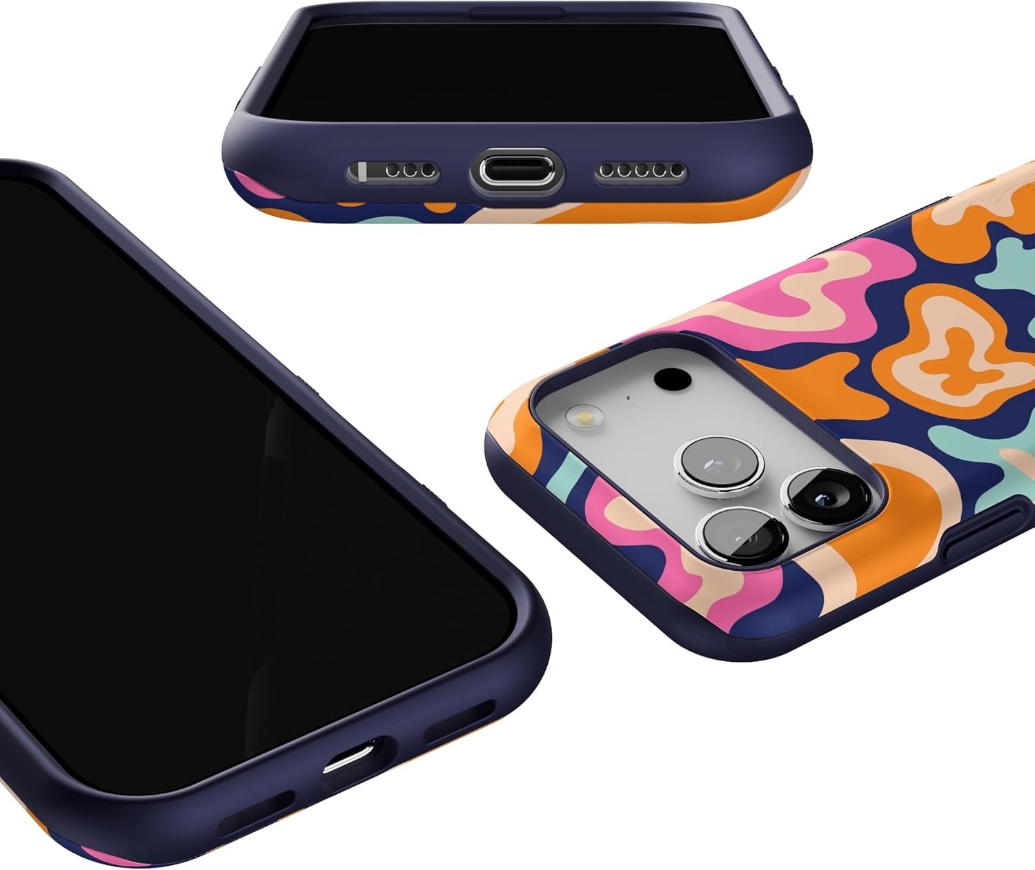 image:imageCasely iPhone 17 Pro Case Into the Wild Black Leopard Bold Protective Design MagSafe Compatible DesignMidnight Color Splash Abstract Retro