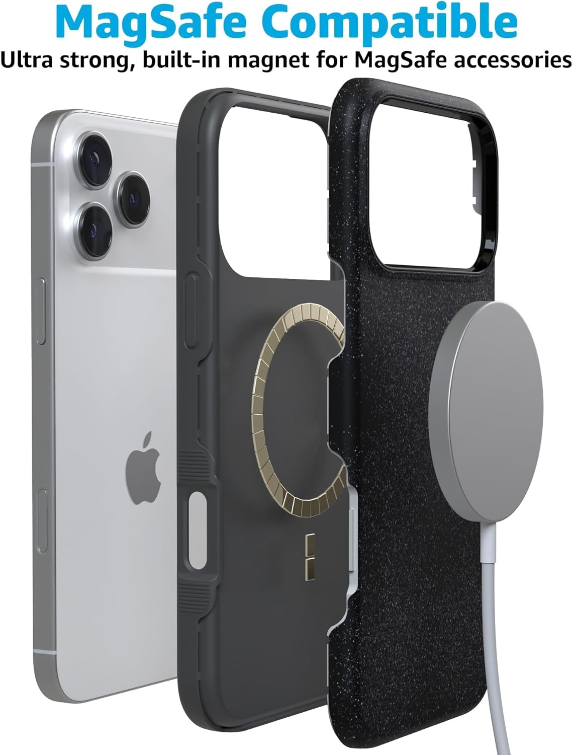 image:imageCasely iPhone 17 Pro Case Into the Wild Black Leopard Bold Protective Design MagSafe Compatible DesignMidnight Onyx Black Shimmer