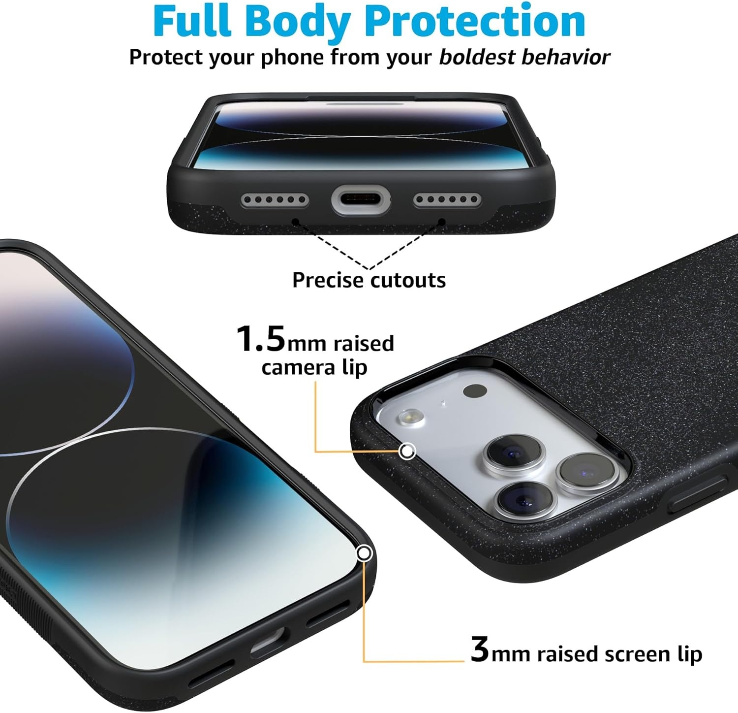 image:imageCasely iPhone 17 Pro Case Into the Wild Black Leopard Bold Protective Design MagSafe Compatible DesignMidnight Onyx Black Shimmer
