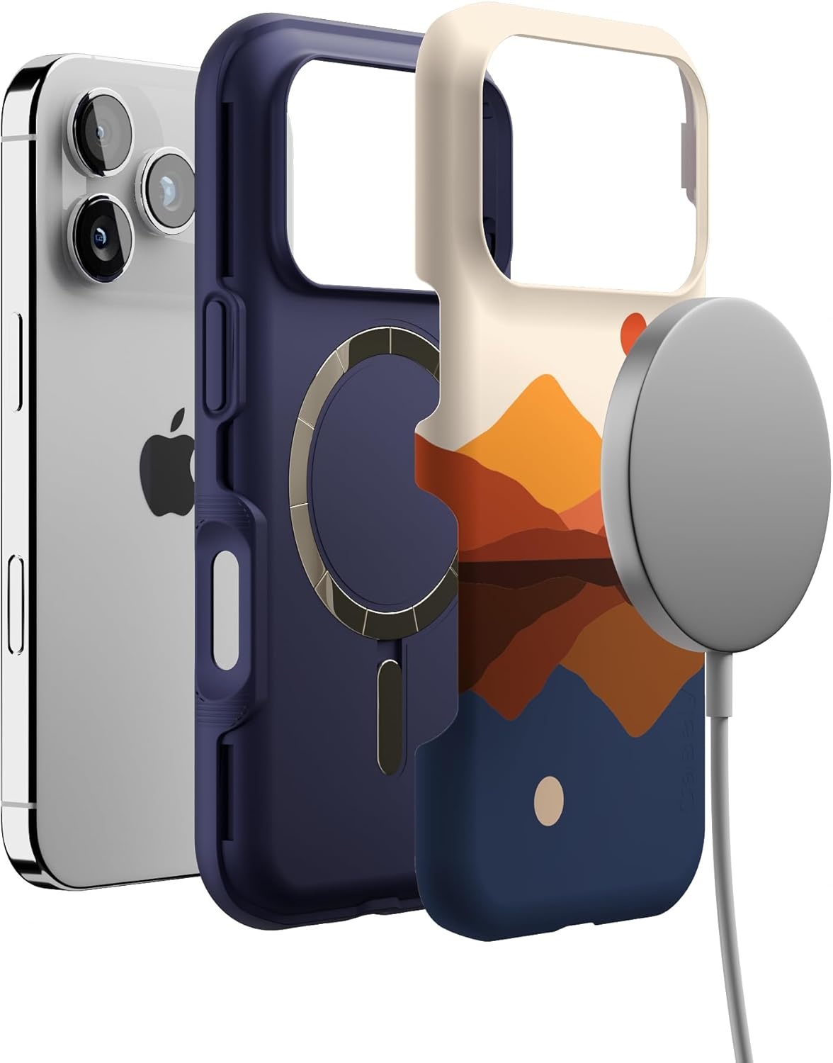image:imageCasely iPhone 17 Pro Case Into the Wild Black Leopard Bold Protective Design MagSafe Compatible DesignOpposites Attract Day Night Colorblock Mt