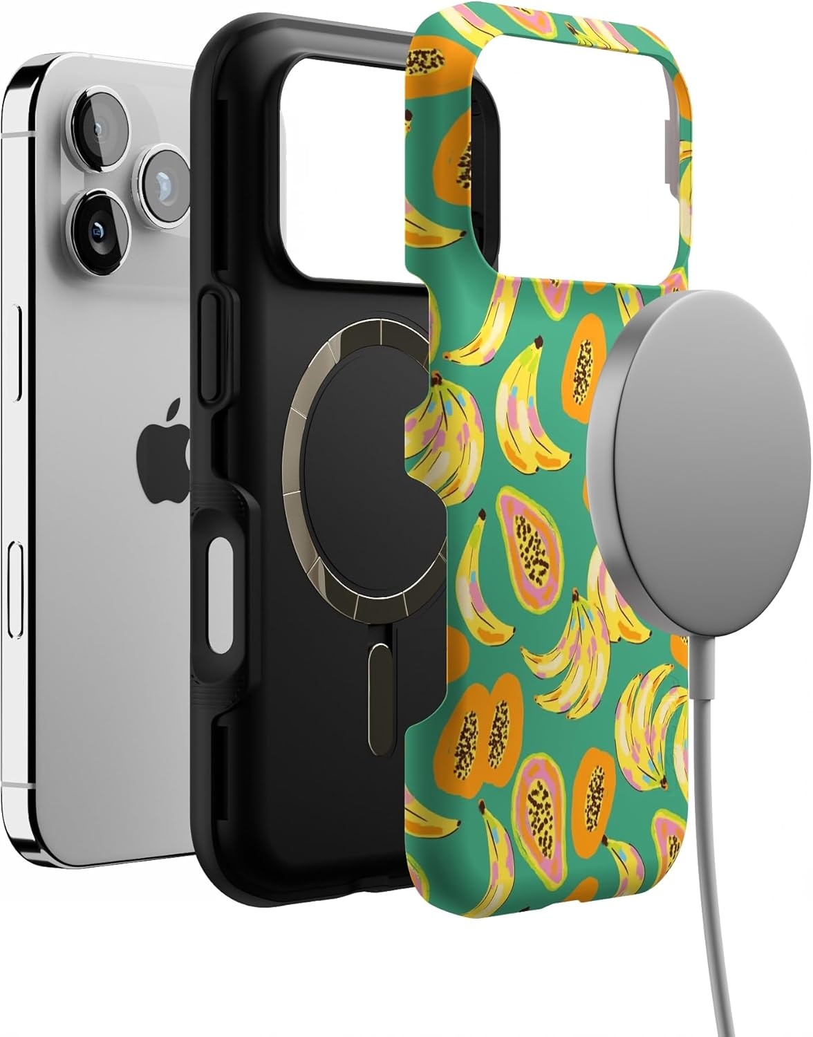 image:imageCasely iPhone 17 Pro Case Into the Wild Black Leopard Bold Protective Design MagSafe Compatible DesignPapaya Palms Dippin Daisys Tropical Vacation