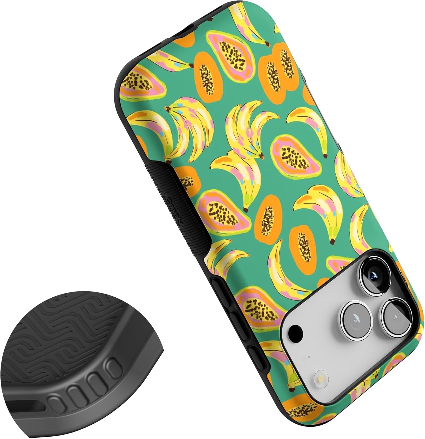 image:imageCasely iPhone 17 Pro Case Into the Wild Black Leopard Bold Protective Design MagSafe Compatible DesignPapaya Palms Dippin Daisys Tropical Vacation