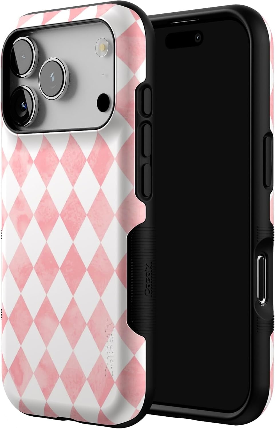 image:imageCasely iPhone 17 Pro Case Into the Wild Black Leopard Bold Protective Design MagSafe Compatible DesignQueen of Diamonds Pink Watercolor