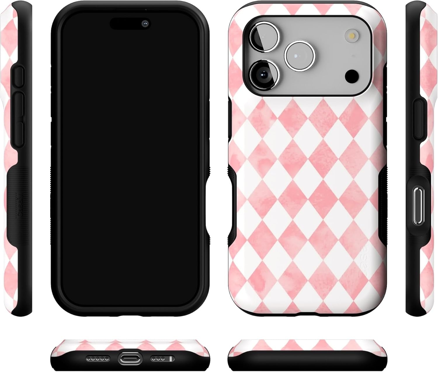 image:imageCasely iPhone 17 Pro Case Into the Wild Black Leopard Bold Protective Design MagSafe Compatible DesignQueen of Diamonds Pink Watercolor