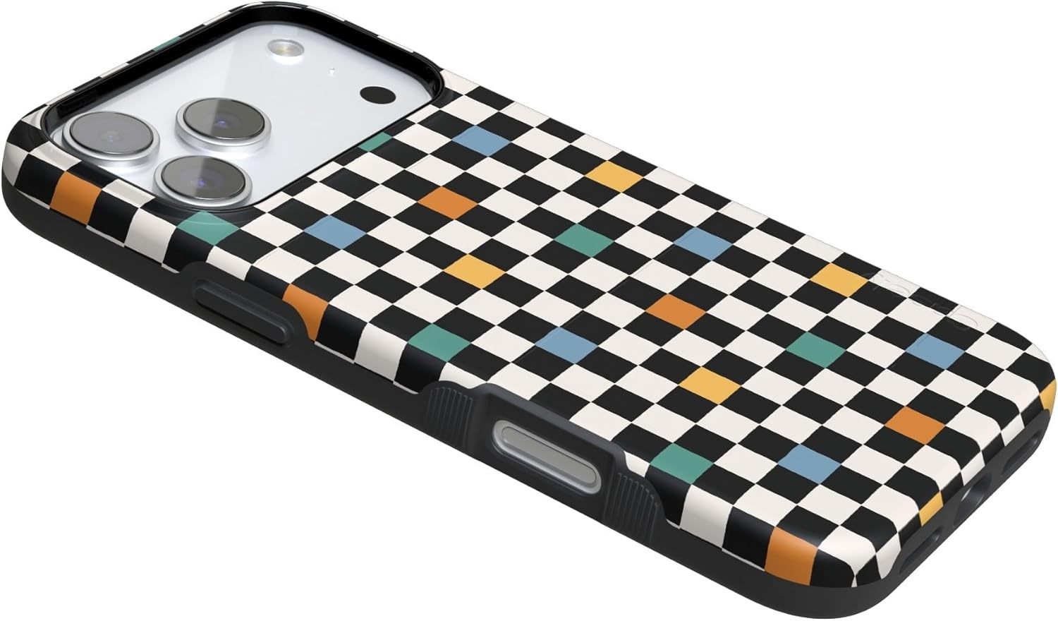 image:imageCasely iPhone 17 Pro Case Into the Wild Black Leopard Bold Protective Design MagSafe Compatible DesignRetro Checkerboard Old Skool
