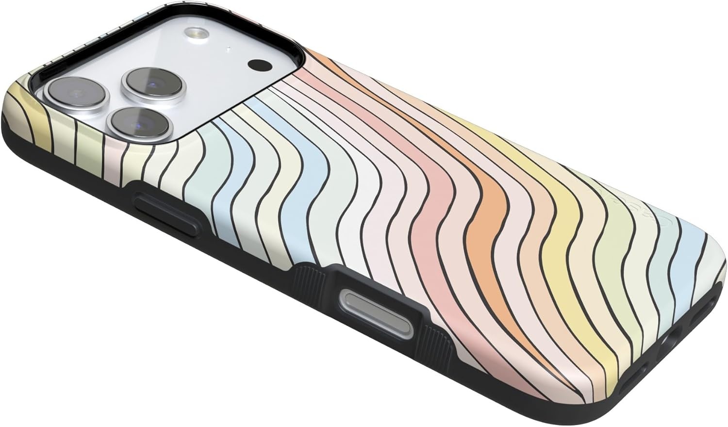 image:imageCasely iPhone 17 Pro Case Into the Wild Black Leopard Bold Protective Design MagSafe Compatible DesignRide The Wave Pastel Rainbow Lined