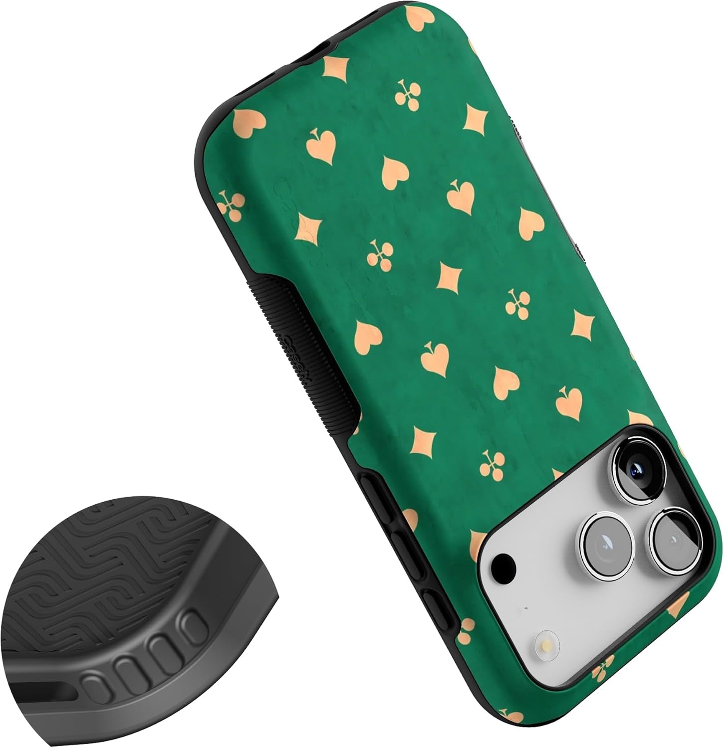 image:imageCasely iPhone 17 Pro Case Into the Wild Black Leopard Bold Protective Design MagSafe Compatible DesignRoyal Flush French Deck