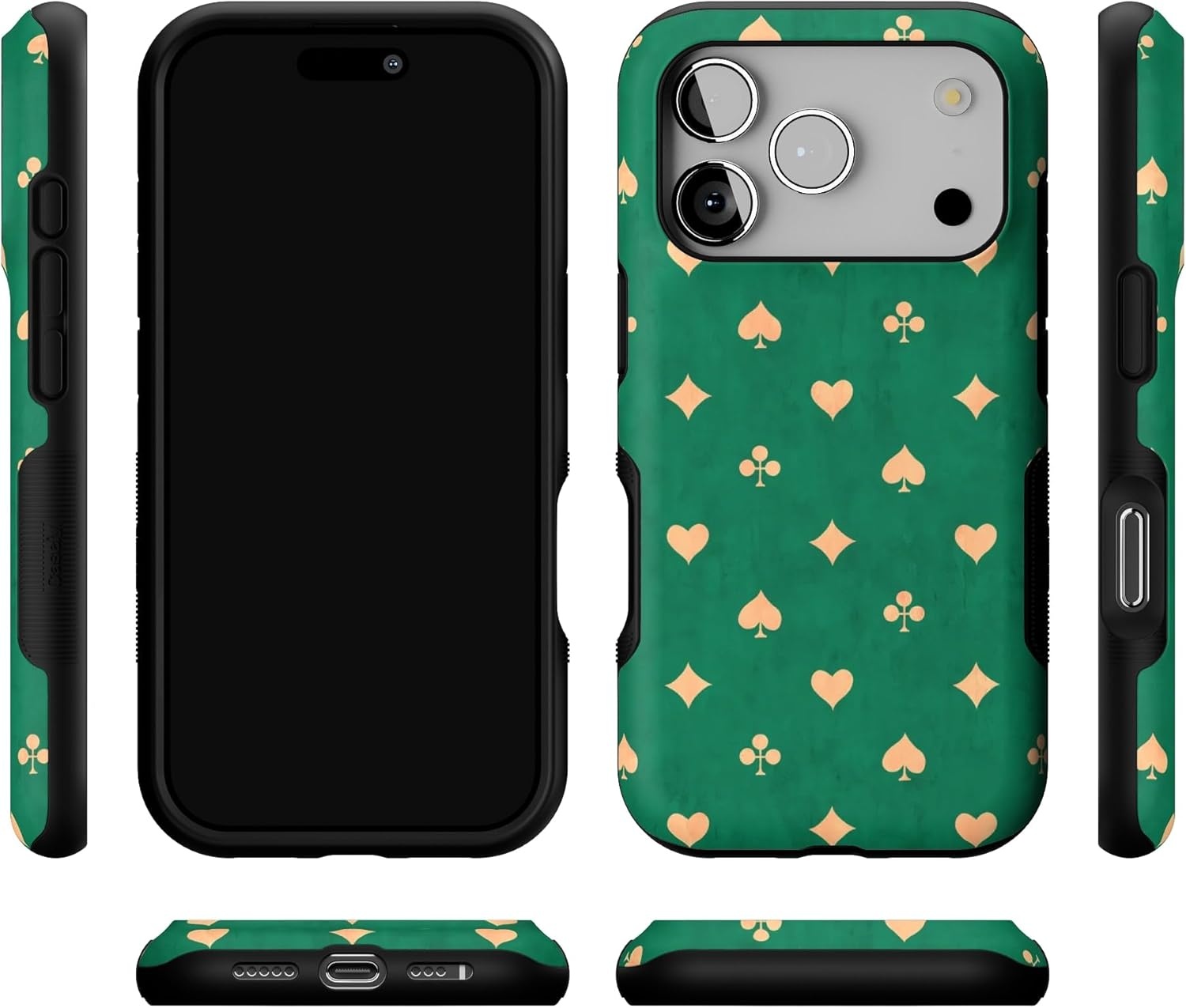image:imageCasely iPhone 17 Pro Case Into the Wild Black Leopard Bold Protective Design MagSafe Compatible DesignRoyal Flush French Deck