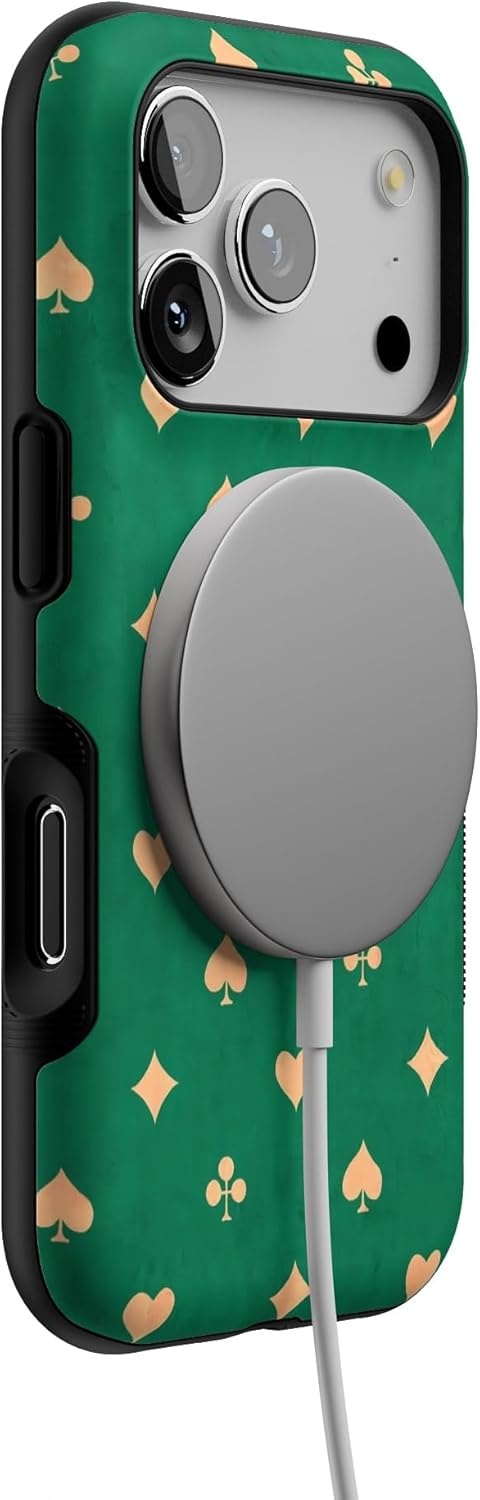 image:imageCasely iPhone 17 Pro Case Into the Wild Black Leopard Bold Protective Design MagSafe Compatible DesignRoyal Flush French Deck