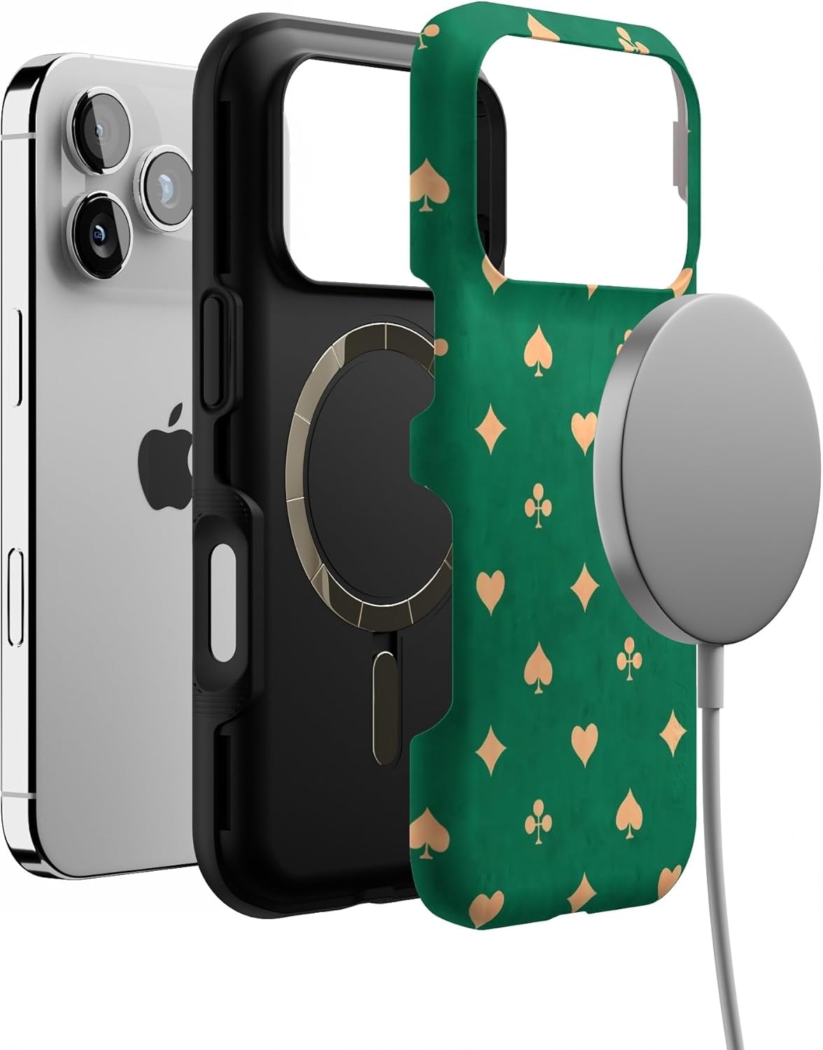 image:imageCasely iPhone 17 Pro Case Into the Wild Black Leopard Bold Protective Design MagSafe Compatible DesignRoyal Flush French Deck