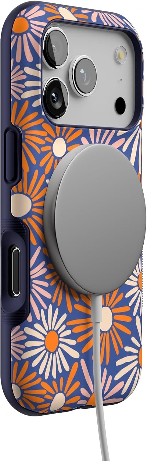 image:imageCasely iPhone 17 Pro Case Into the Wild Black Leopard Bold Protective Design MagSafe Compatible DesignSpring Forward Daisy Floral
