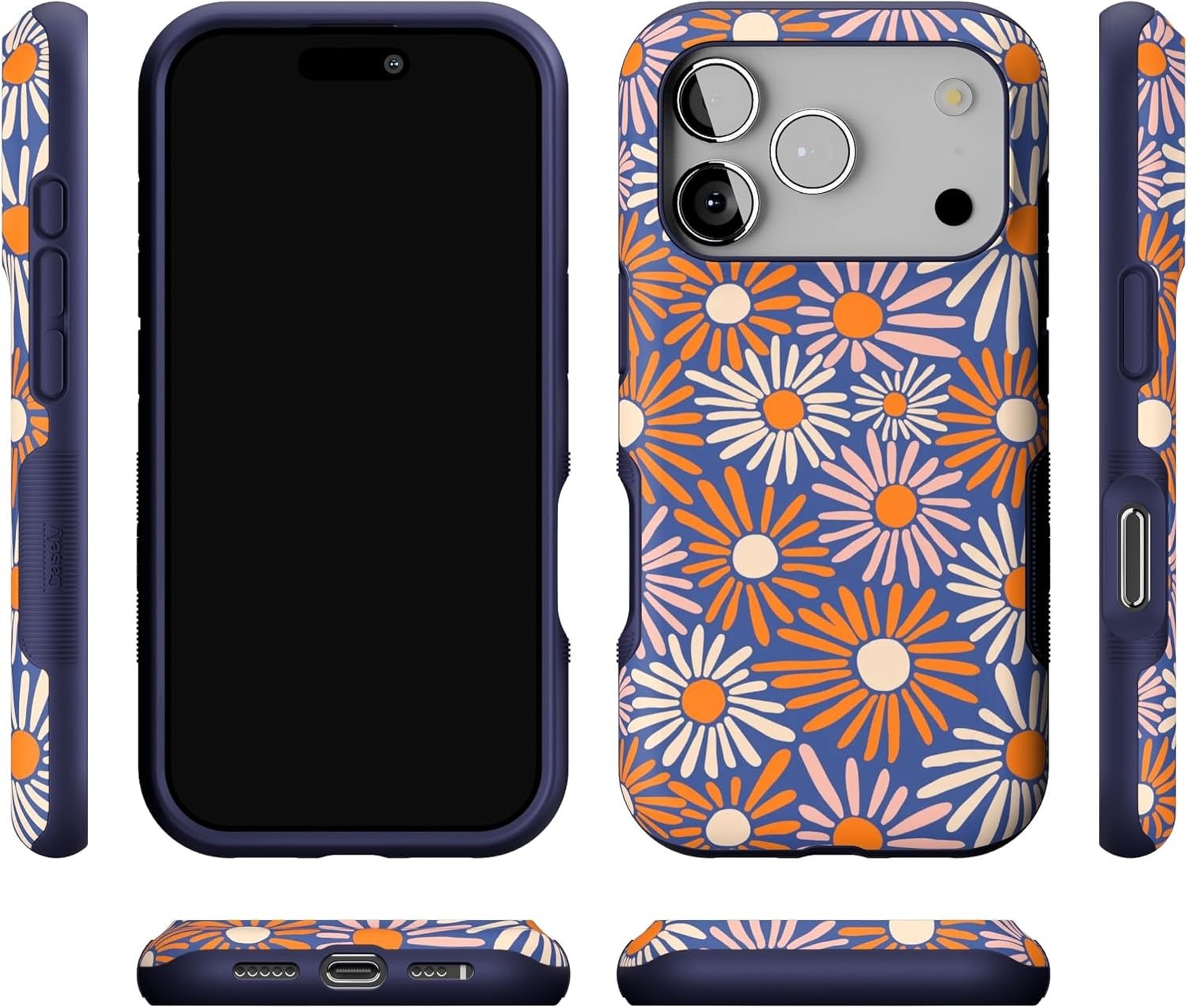 image:imageCasely iPhone 17 Pro Case Into the Wild Black Leopard Bold Protective Design MagSafe Compatible DesignSpring Forward Daisy Floral