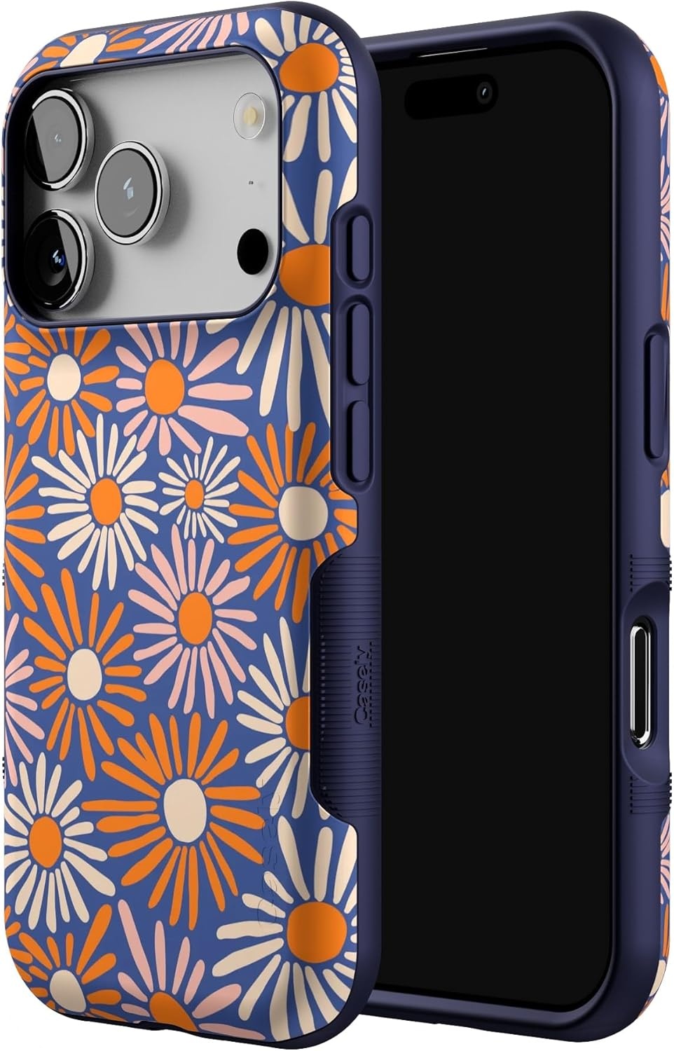 image:imageCasely iPhone 17 Pro Case Into the Wild Black Leopard Bold Protective Design MagSafe Compatible DesignSpring Forward Daisy Floral