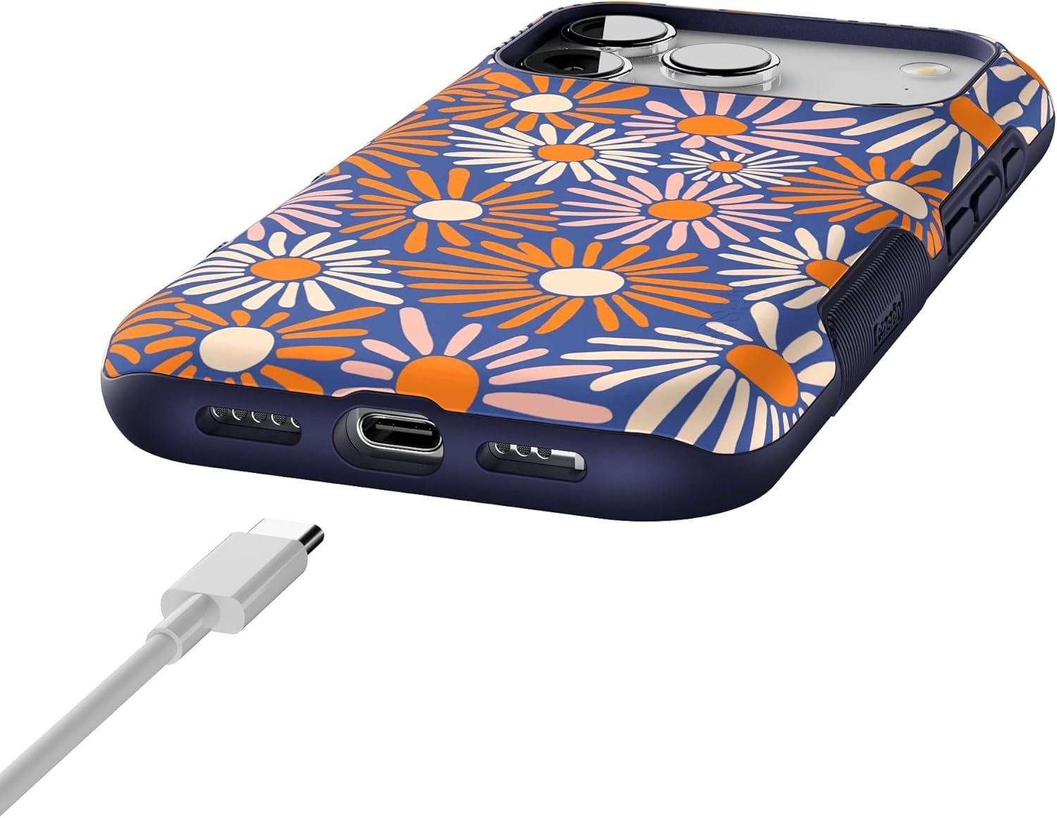 image:imageCasely iPhone 17 Pro Case Into the Wild Black Leopard Bold Protective Design MagSafe Compatible DesignSpring Forward Daisy Floral