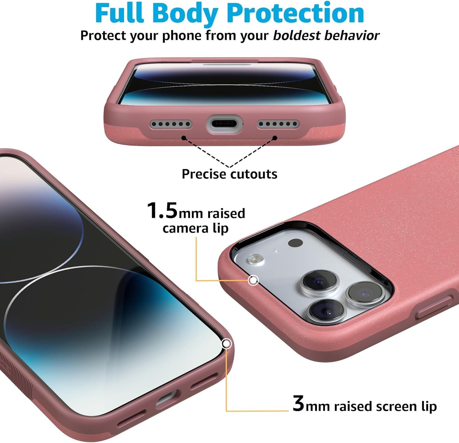 image:imageCasely iPhone 17 Pro Case Into the Wild Black Leopard Bold Protective Design MagSafe Compatible DesignStarfish Wishes Coral Pink Shimmer