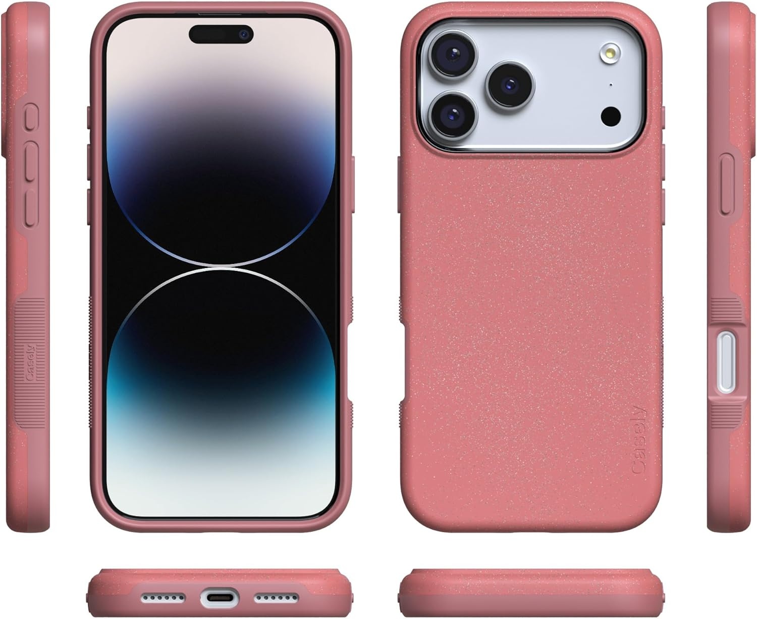 image:imageCasely iPhone 17 Pro Case Into the Wild Black Leopard Bold Protective Design MagSafe Compatible DesignStarfish Wishes Coral Pink Shimmer