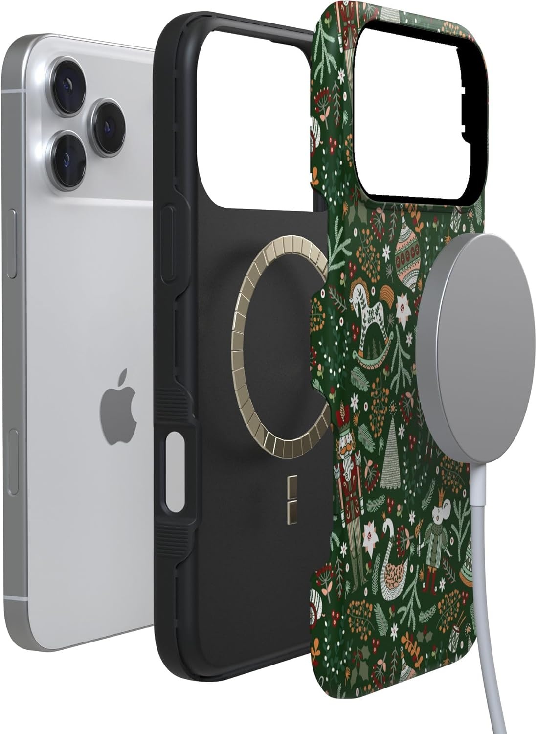 image:imageCasely iPhone 17 Pro Case Into the Wild Black Leopard Bold Protective Design MagSafe Compatible DesignSugar Plum Fairy Winter Wonderland