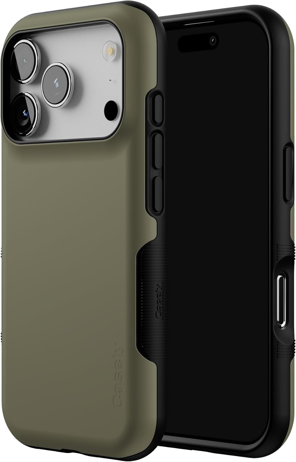 image:imageCasely iPhone 17 Pro Case Into the Wild Black Leopard Bold Protective Design MagSafe Compatible DesignThe Boyfriend Collection Army Green